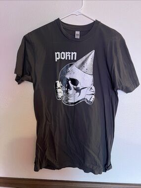 Porn - branded Men's Black Skull Graphic Short Sleeve Tee